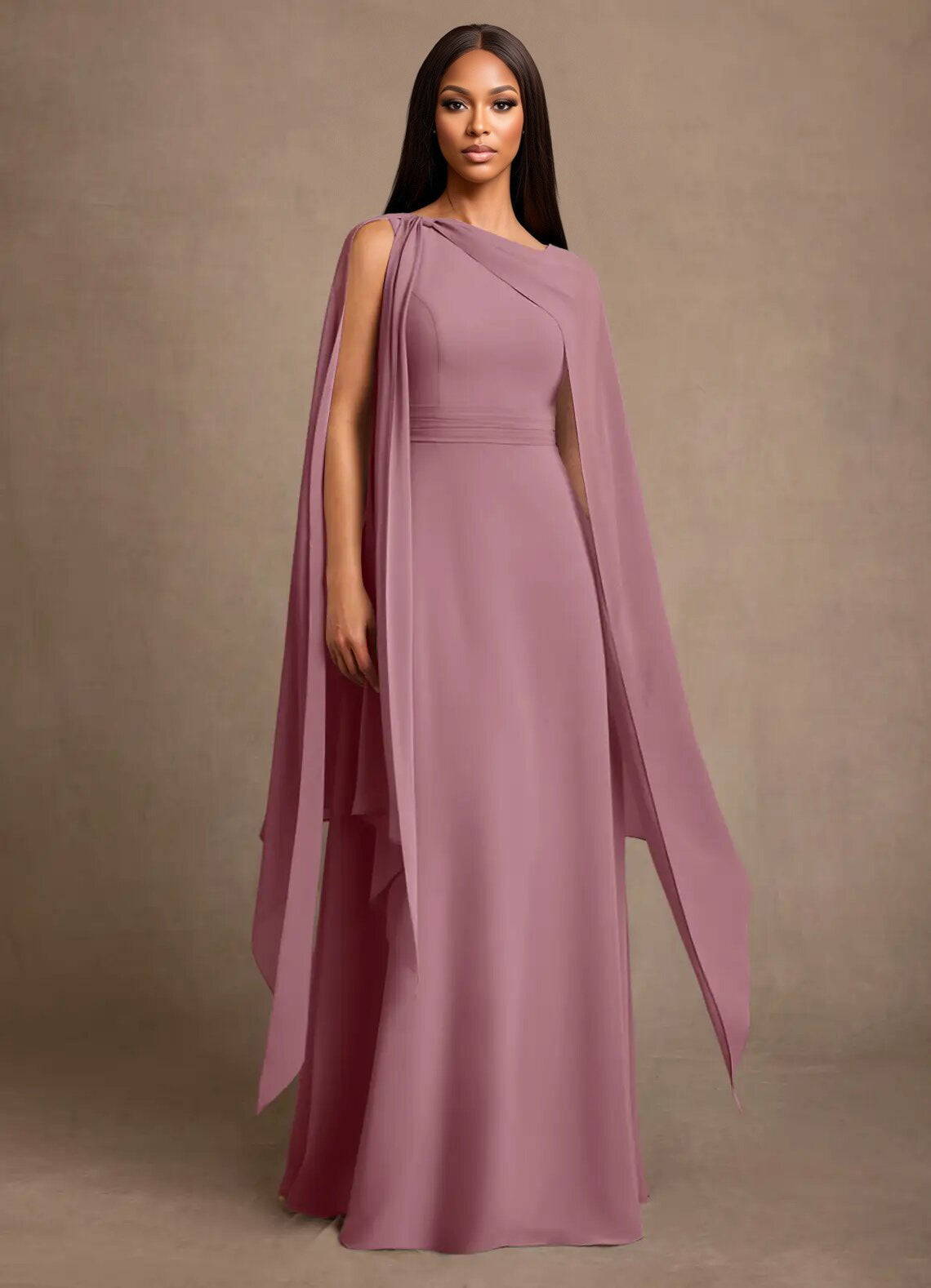 Augday Liddie A-Line Pleated Chiffon Dress