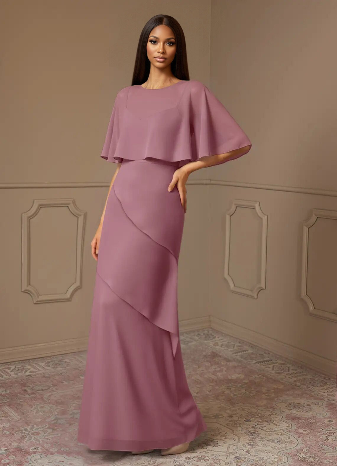 Augday Bowie A-Line Chiffon Dress