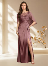 Augday Hera A-Line Lace Stretch Satin Dress
