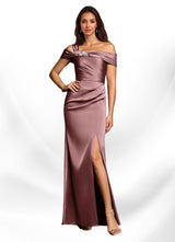 Augday Altonia Mermaid Off the Shoulder Stretch Satin Dress