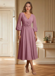 Augday Ana A-Line Lace Chiffon Dress