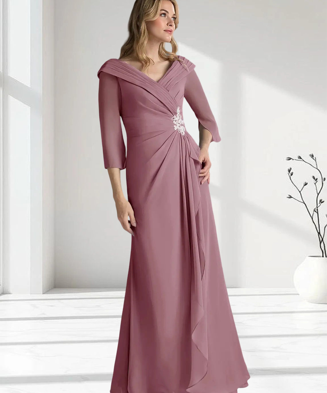 Augday Jaycee A-Line Chiffon Dress