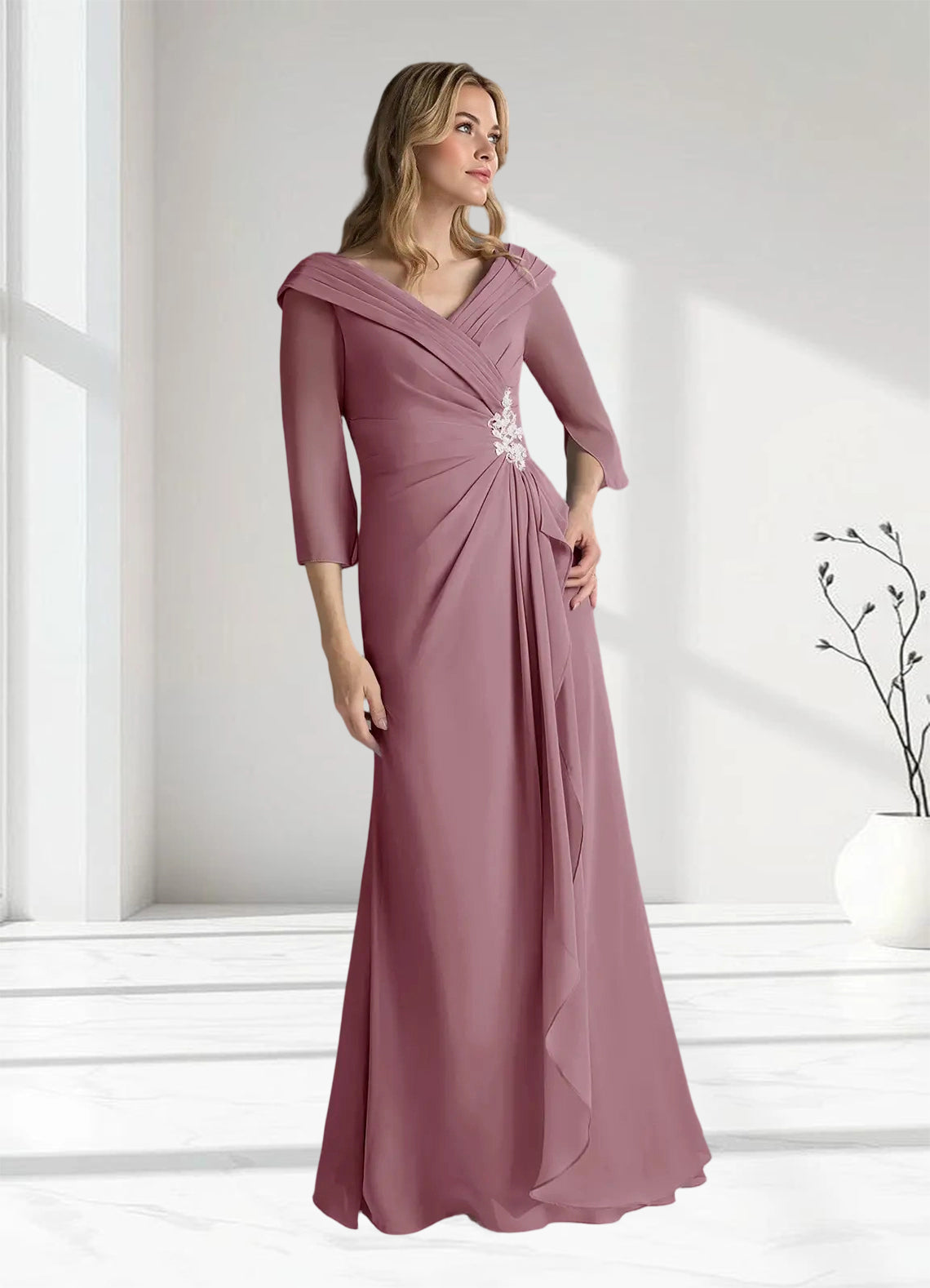 Augday Jaycee A-Line Chiffon Dress