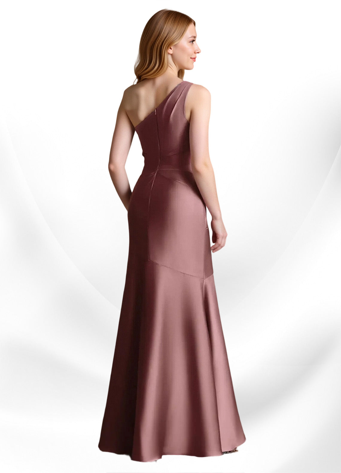Augday Haifa Mermaid One Shoulder Stretch Satin Dress