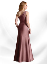 Augday Haifa Mermaid One Shoulder Stretch Satin Dress