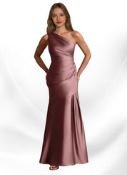 Augday Haifa Mermaid One Shoulder Stretch Satin Dress
