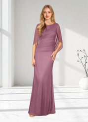 Augday Belladonna Mermaid Scoop Pleated Mesh Dress