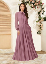 Augday Adellah A-Line Pleated Chiffon Dress