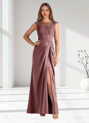 Augday Santa Barbara Sheath Pleated Stretch Satin Dress