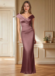 Augday Ludlow Mermaid Pleated Stretch Satin Dress