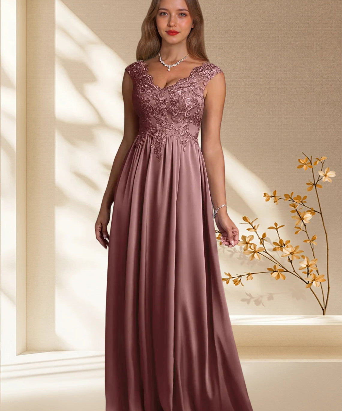 Augday Amethyst A-Line Lace Dress