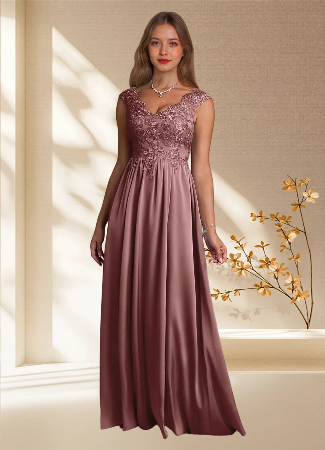 Augday Amethyst A-Line Lace Dress