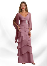 Augday Arabinda Sheath Ruched Chiffon Dress