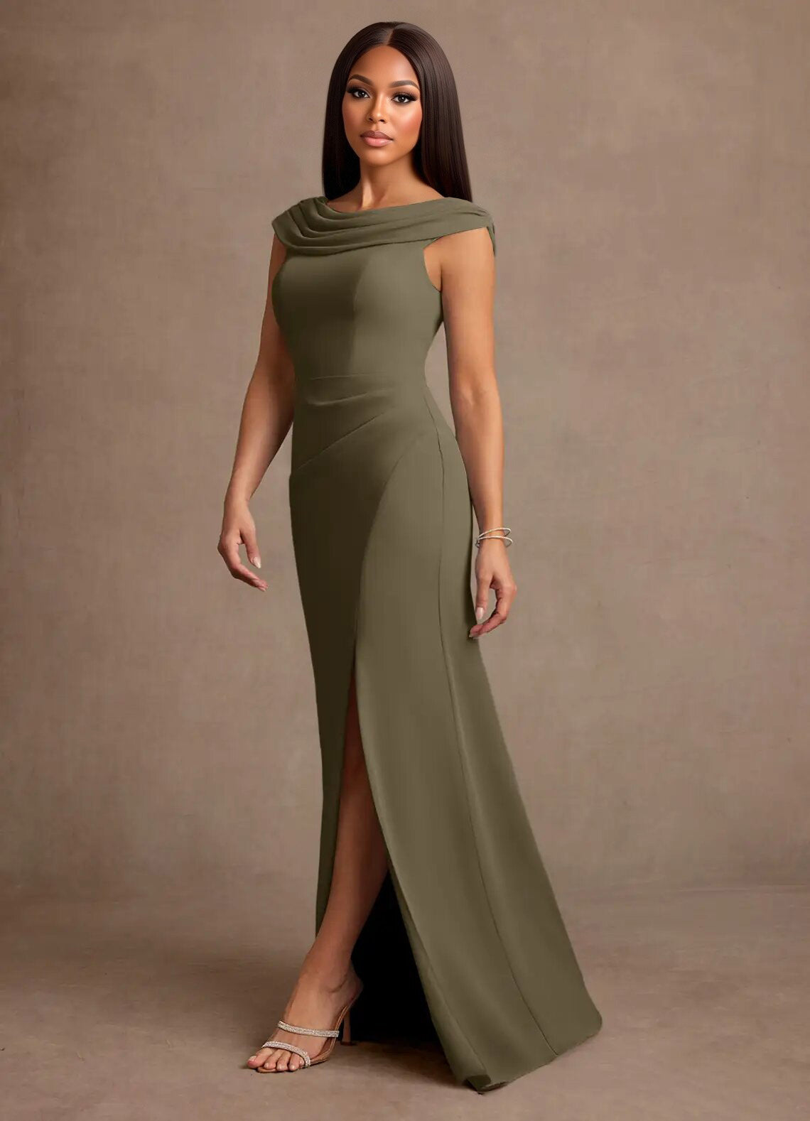 Augday Irvine A-Line Pleated Chiffon Dress