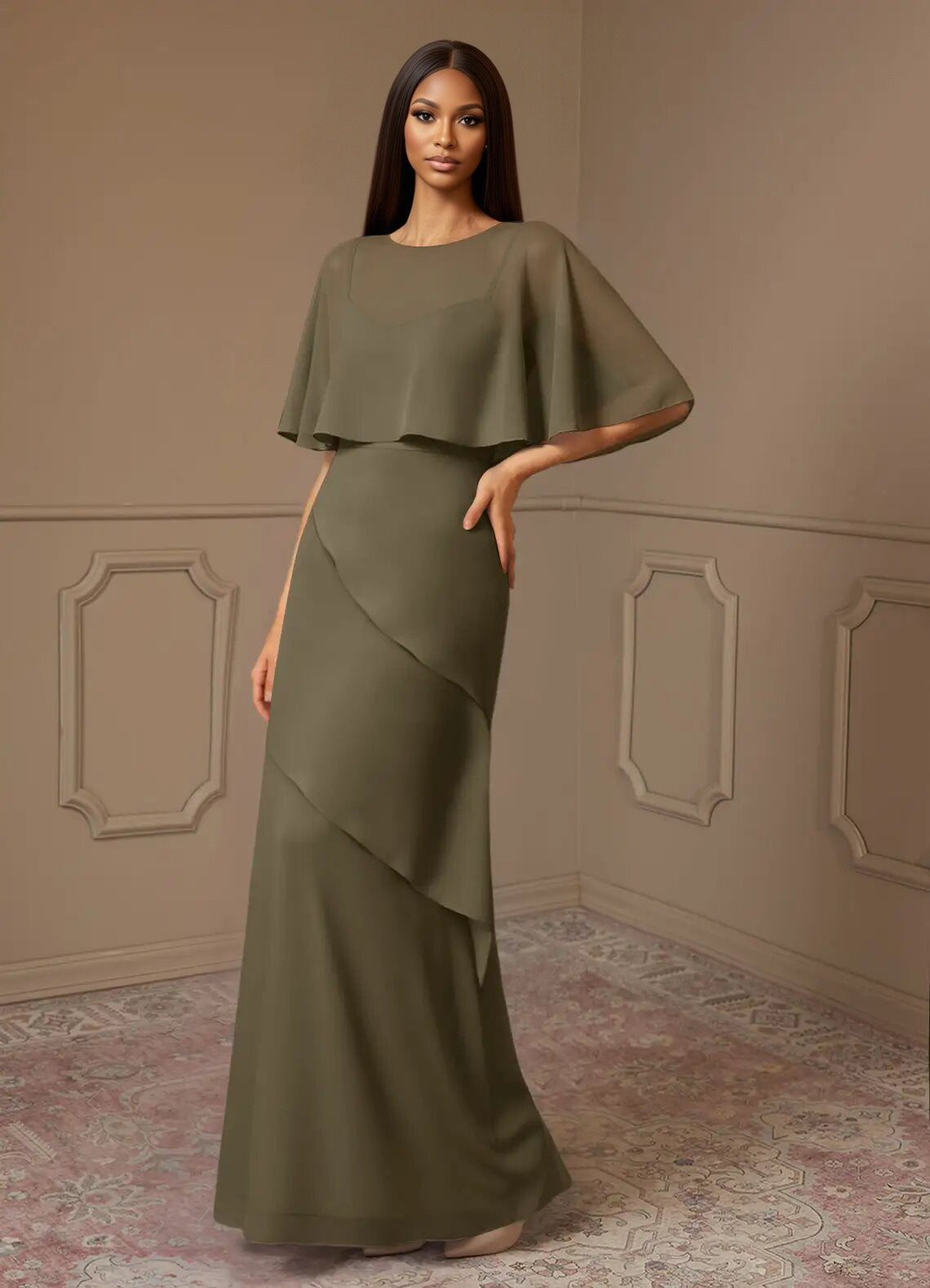 Augday Bowie A-Line Chiffon Dress