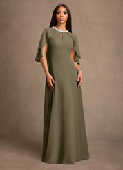 Augday Winnifred A-Line Beaded Chiffon Dress