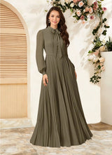 Augday Adellah A-Line Pleated Chiffon Dress