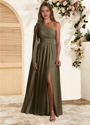 Augday Lancaster A-Line One Shoulder Chiffon Dress