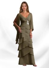 Augday Arabinda Sheath Ruched Chiffon Dress