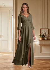 Augday Eire A-Line Pleated Chiffon Dress