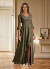 Augday Eire A-Line Pleated Chiffon Dress