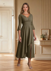 Augday Aerynne A-Line Pleated Chiffon Dress