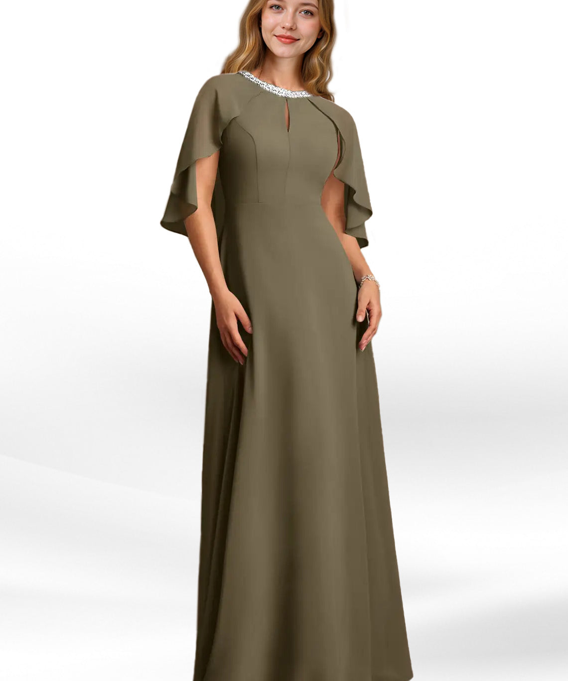 Augday Winnifred A-Line Beaded Chiffon Dress