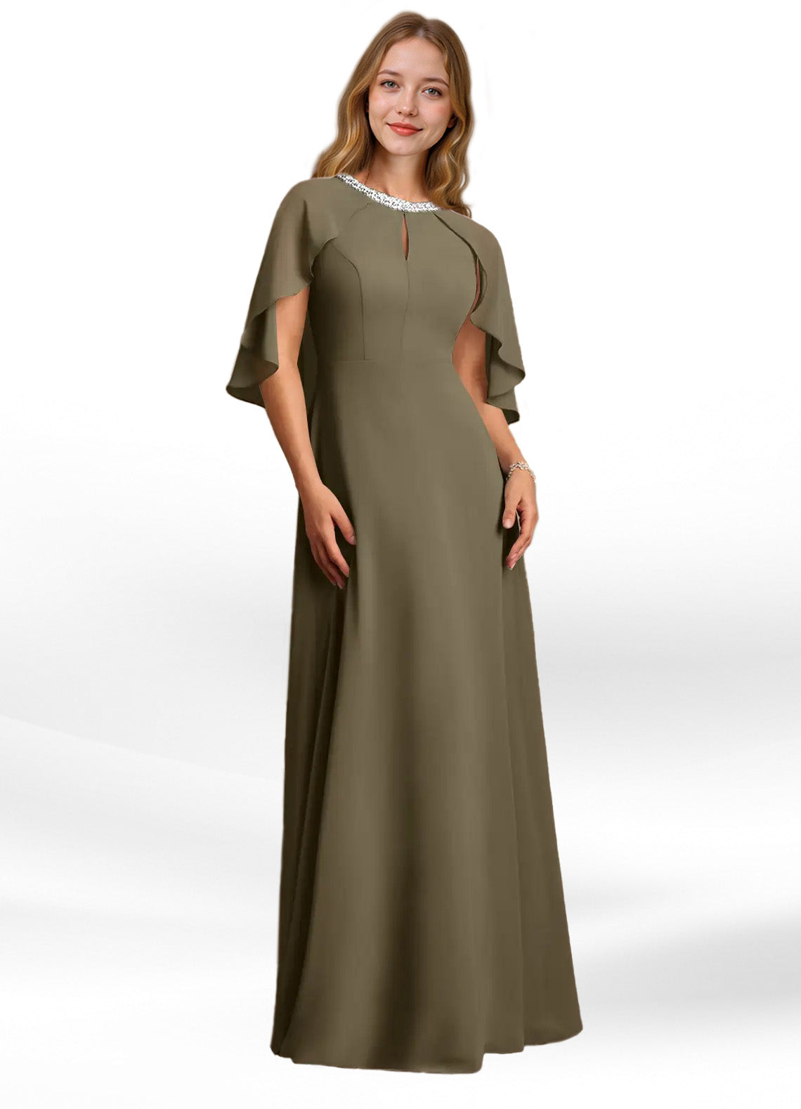 Augday Winnifred A-Line Beaded Chiffon Dress