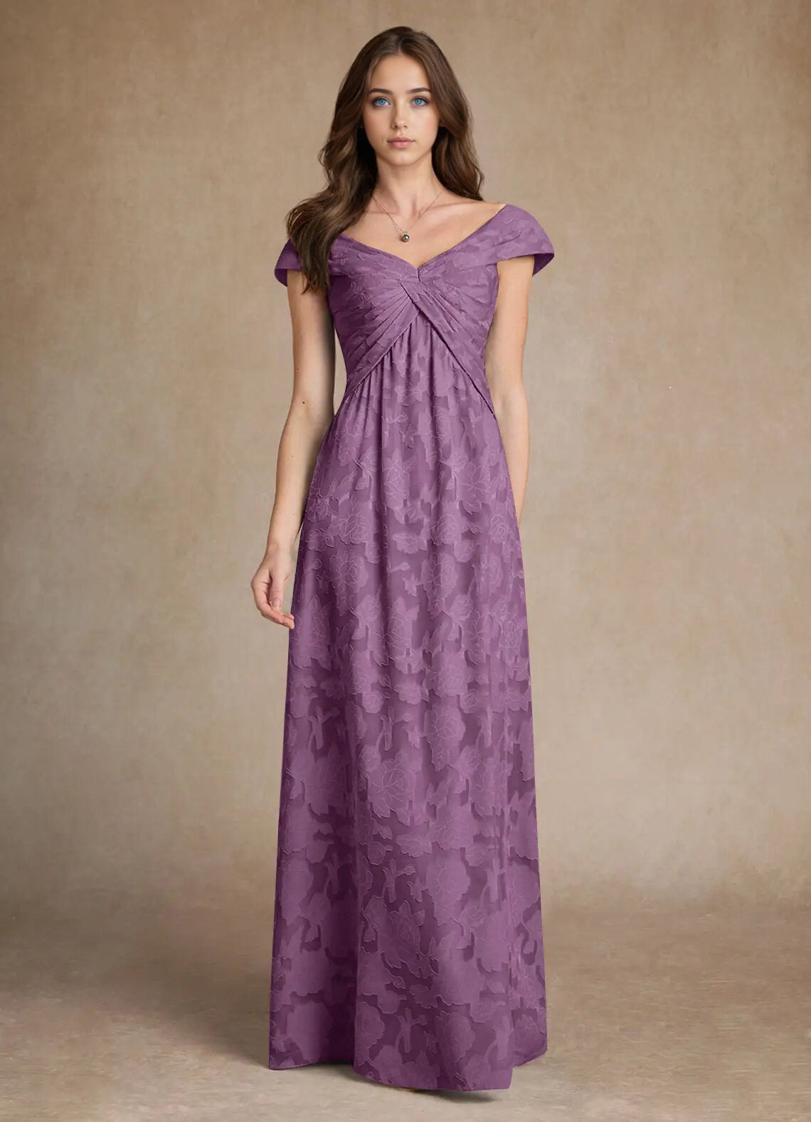 Augday Myrtle A-Line Pleated Floral Burnout Dress