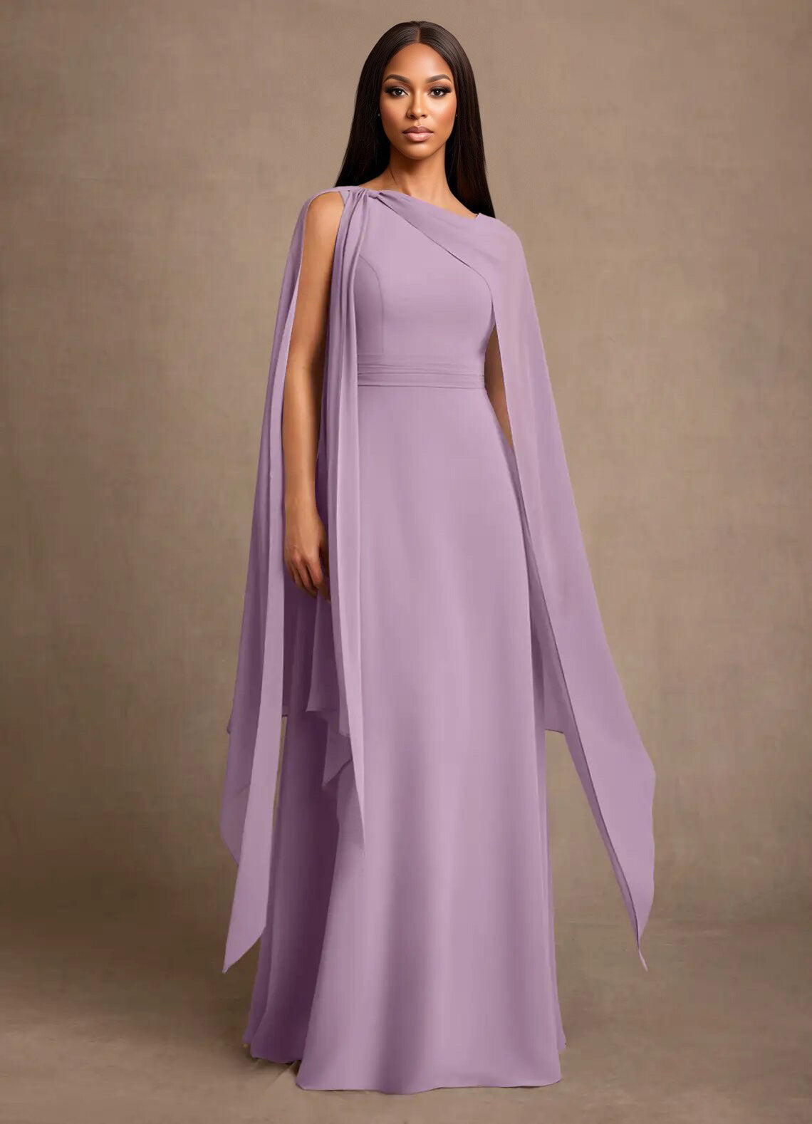 Augday Liddie A-Line Pleated Chiffon Dress