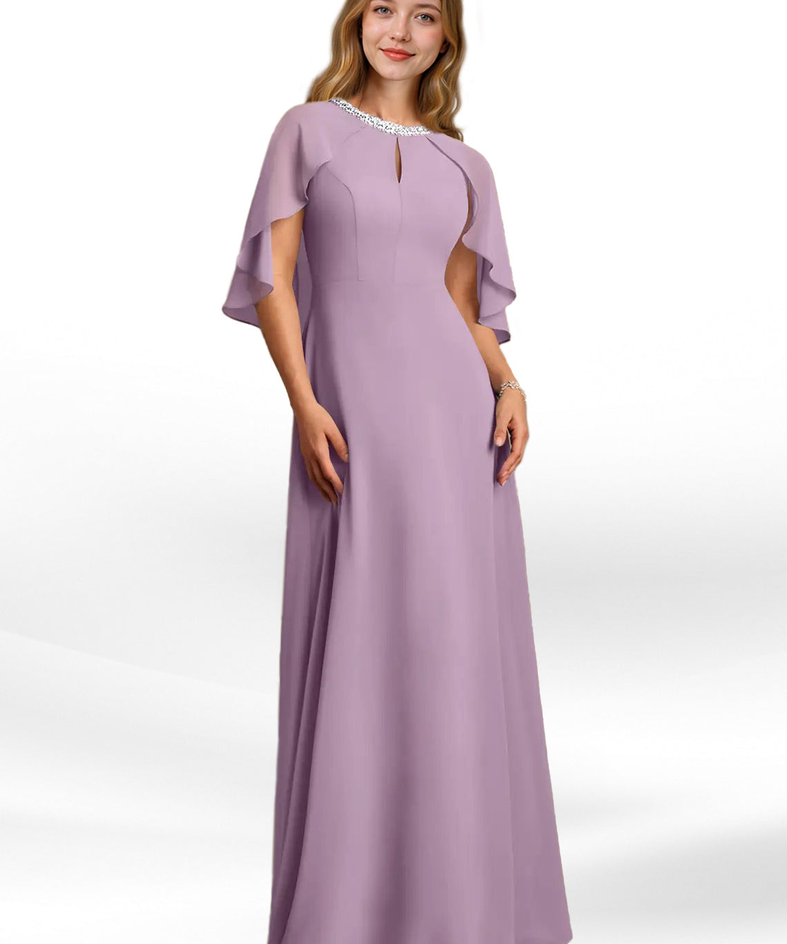 Augday Winnifred A-Line Beaded Chiffon Dress