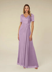 Augday Bessie A-Line Pleated Mesh Dress