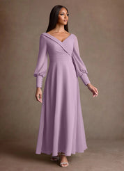 Augday Paterson A-Line Pleated Chiffon Dress
