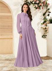 Augday Adellah A-Line Pleated Chiffon Dress