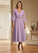 Augday Ana A-Line Lace Chiffon Dress