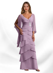 Augday Arabinda Sheath Ruched Chiffon Dress