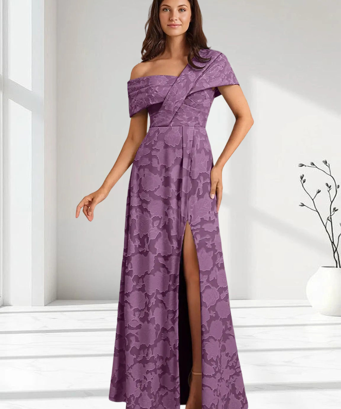 Augday Milton Milton A-Line Pleated Floral Burnout Dress