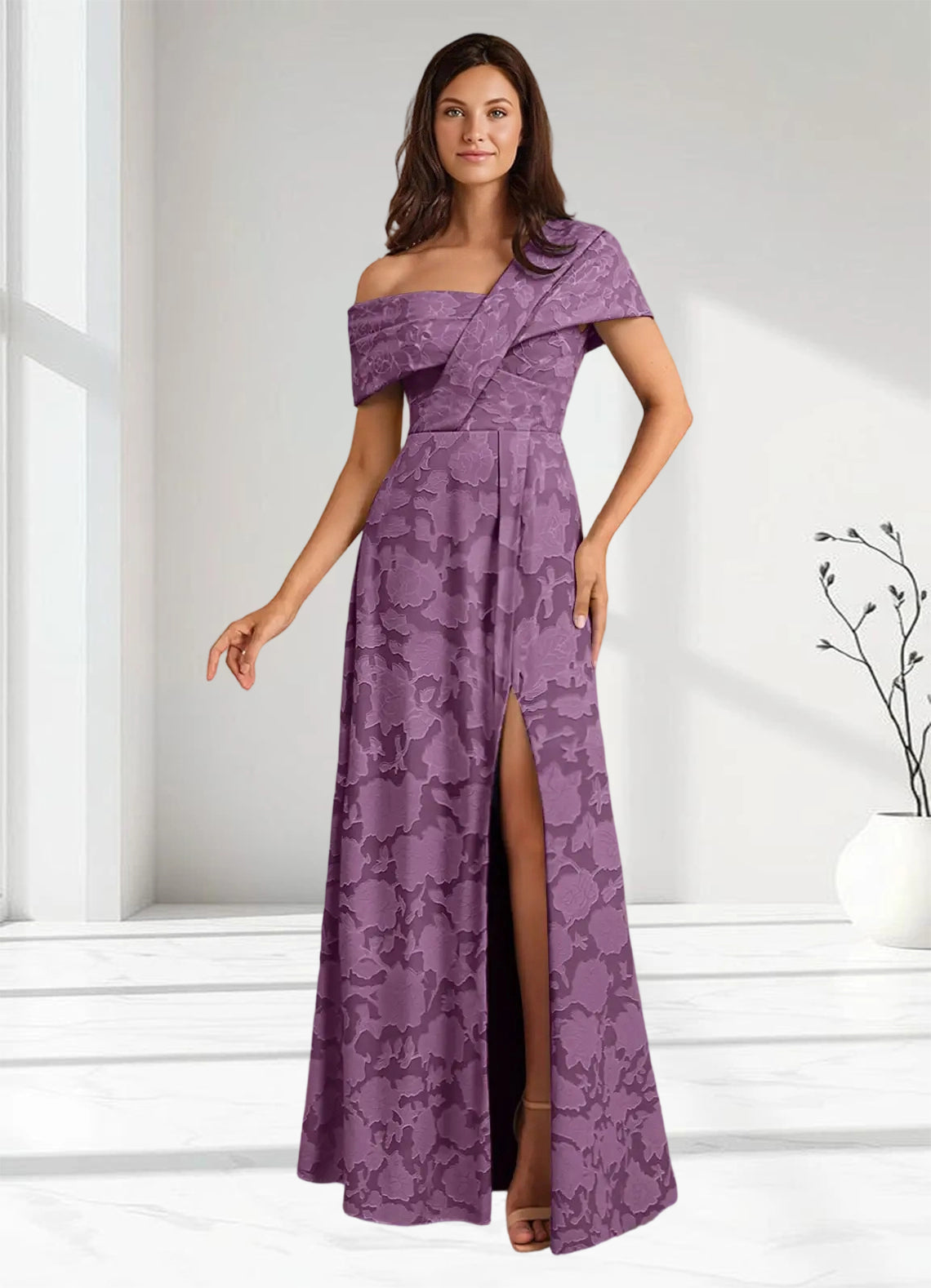Augday Milton Milton A-Line Pleated Floral Burnout Dress