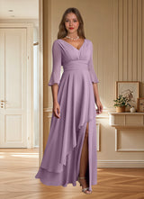 Augday Eire A-Line Pleated Chiffon Dress