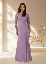 Augday Calanthe A-Line Scoop Chiffon Dress