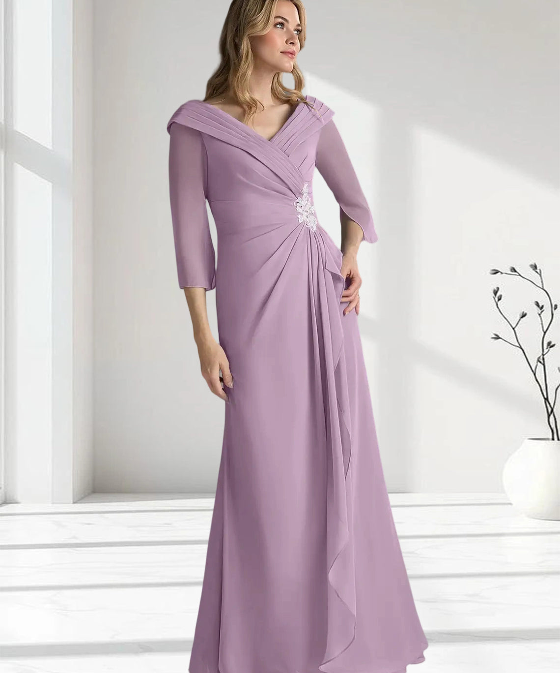 Augday Jaycee A-Line Chiffon Dress