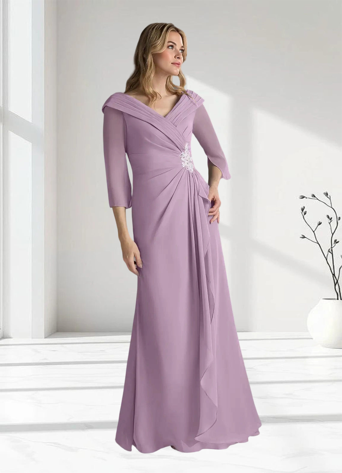 Augday Jaycee A-Line Chiffon Dress