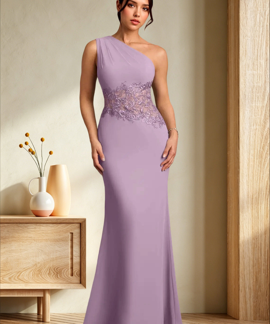 Augday Kathie Mermaid Lace Chiffon Dress