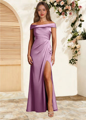 Augday Bedford Sheath Pleated Stretch Satin Dress