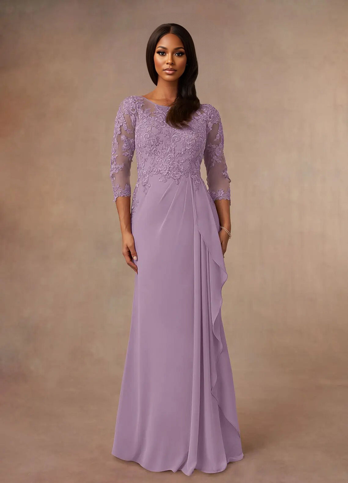 Augday Calanthe A-Line Scoop Chiffon Dress