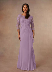 Augday Calanthe A-Line Scoop Chiffon Dress