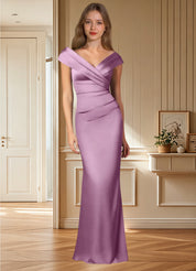 Augday Ludlow Mermaid Pleated Stretch Satin Dress