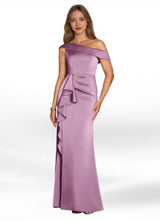 Augday Hamptons A-Line Pleated Stretch Satin Dress