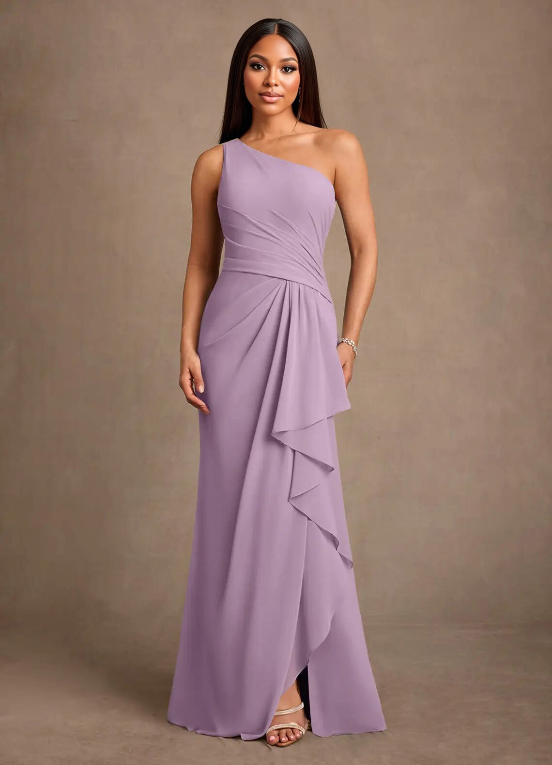 Augday Floy Sheath One Shoulder Chiffon Dress