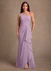 Augday Floy Sheath One Shoulder Chiffon Dress